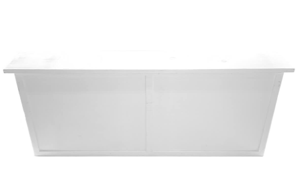8ft White Bar Front View