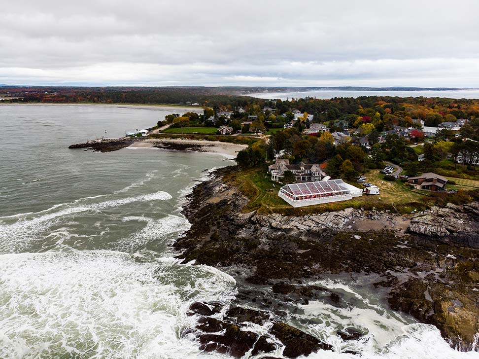 Aerial View of Setup at Checkly Point in Maine