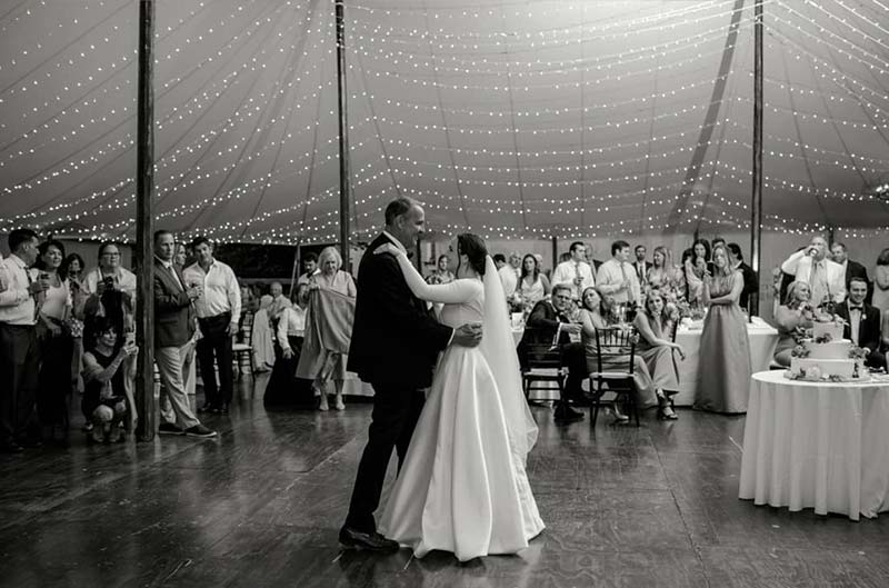 Couple dancing at wedding in New Hampshire