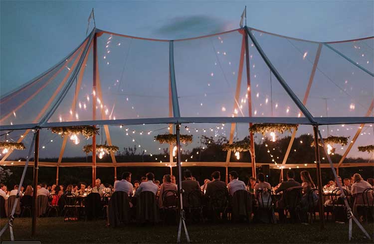 Clear wedding tent rental for Chebeague Island, Maine