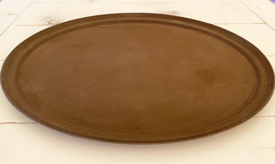 Large Brown Oval Serving Tray