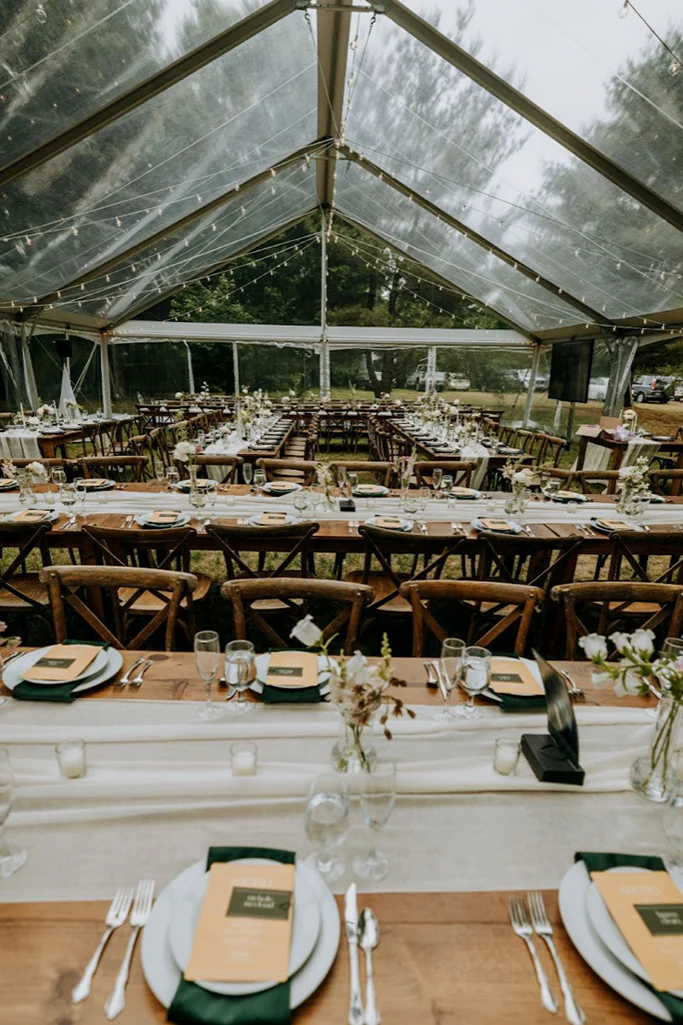 All tables showing at Maine wedding venue