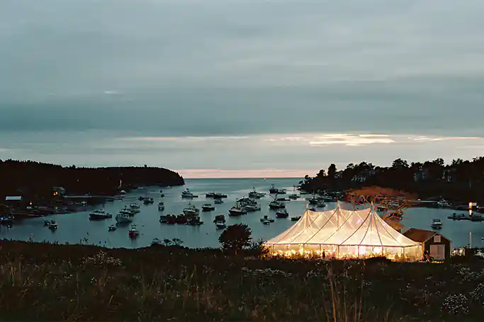 Wedding venue overlooking ocean