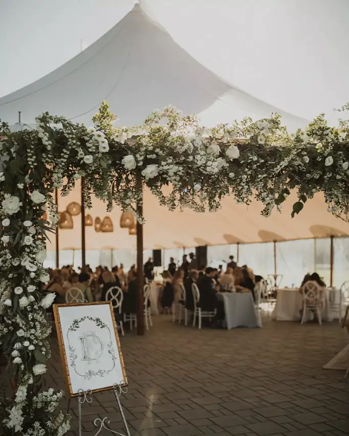 Wedding archway for tent reception
