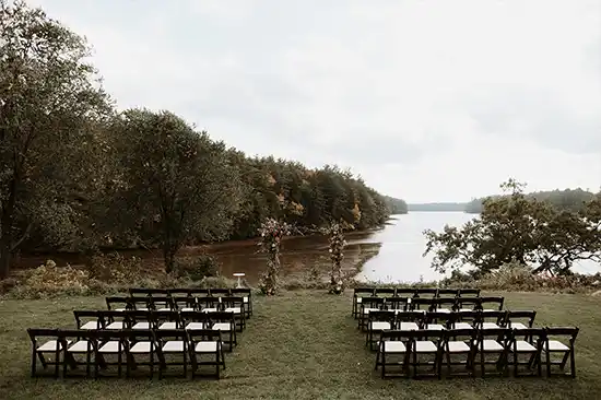 Outdoor seating at wedding venue