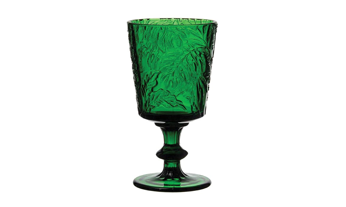 Emerald Green Palms Goblet