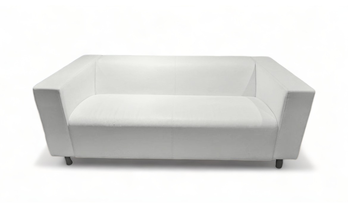 White Vinyl Love Seat (Fitted covers in various colors coming soon)