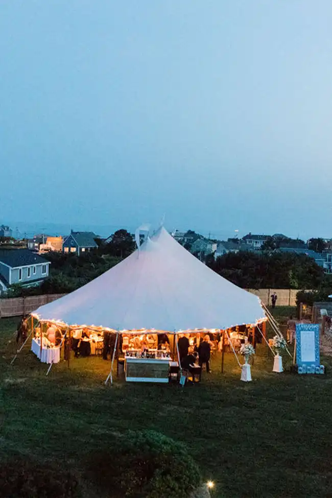 Aerial view of Sperry Tent at Eva & Devin's wedding