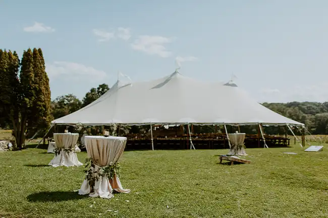 Outdoor wedding tent venue